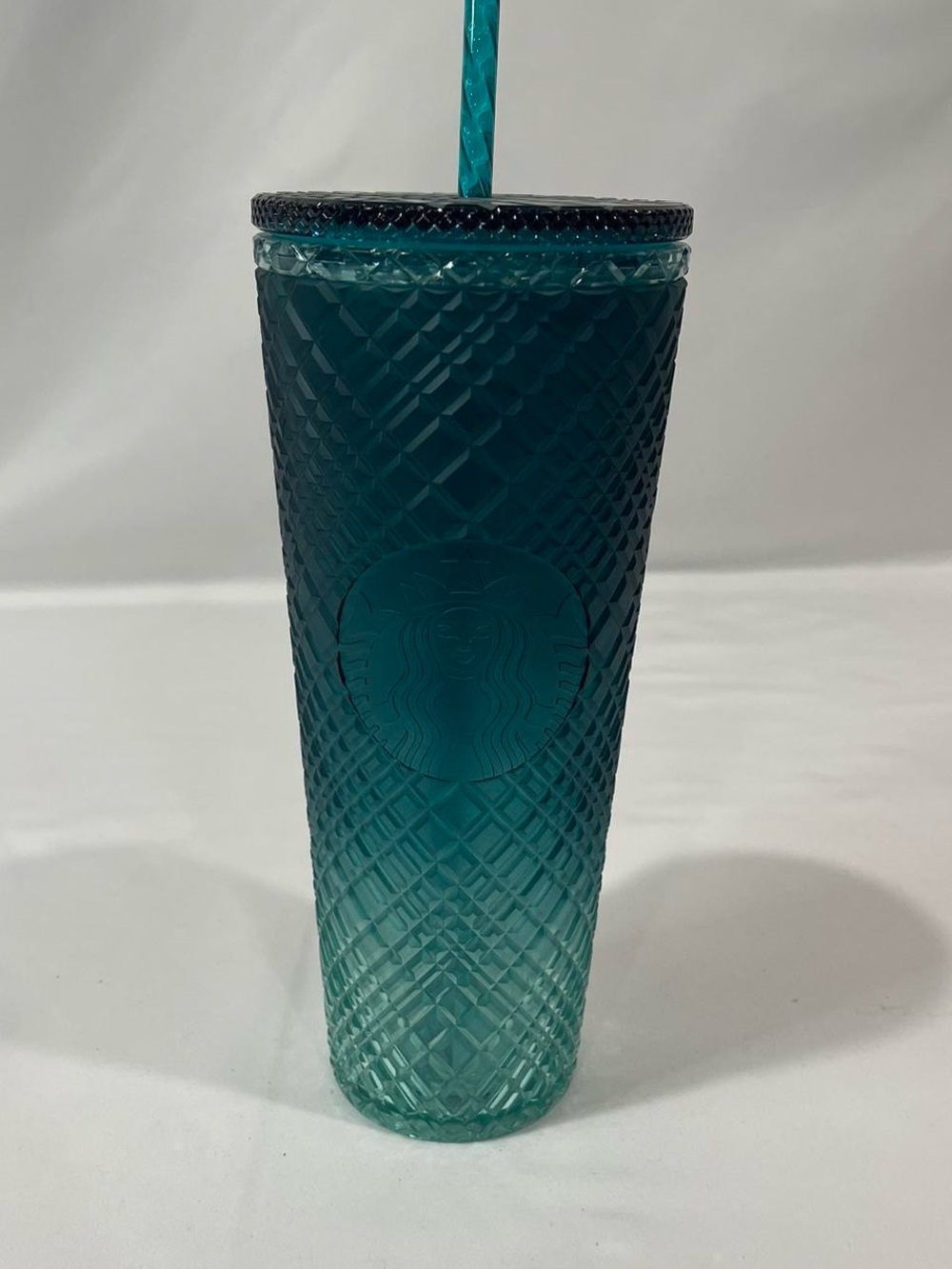 Turquoise Ombre 24 oz Starbucks Cold Cup Tumbler With Straw